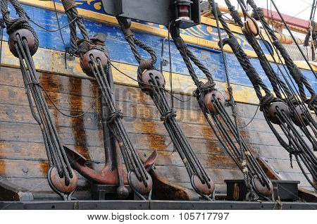 Old And Historical Boat In The Port Of Goteborg