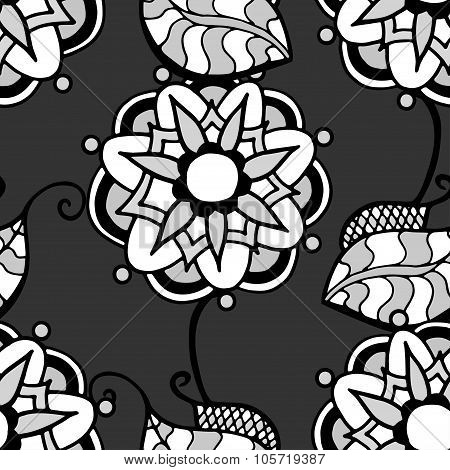 Monochrome Floral Pattern.