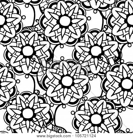 Monochrome Floral Pattern.