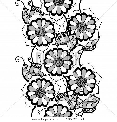 Monochrome Floral Pattern.
