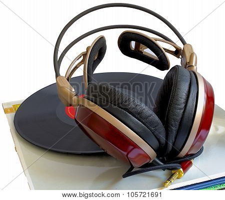 elegant wooden headphone with bearings made