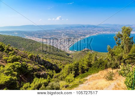 Panoramic View Of Loutraki, Greece