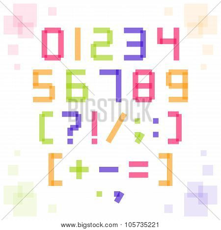 abstract numbers and punctuation marks
