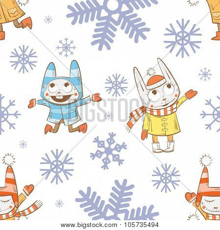 Pattern With Rabbits.