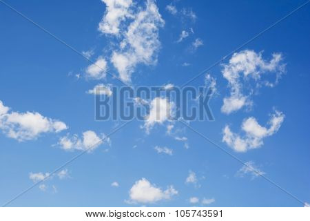 Cloud in blue sky background.