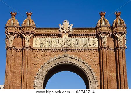 Arch Of Triumph In Barcelona, Spain.