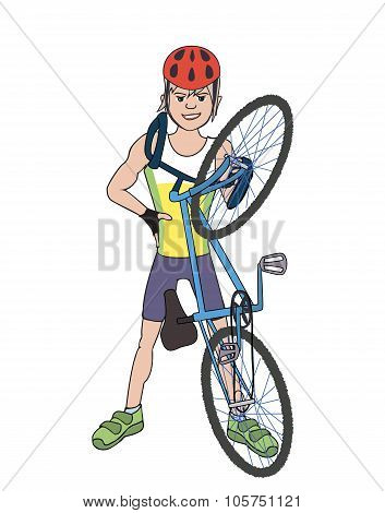 bicycle rider showing off