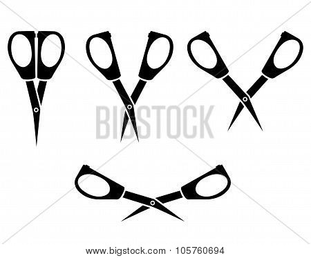 Silhouette Image Of Opening And Closing Little Nail Scissors