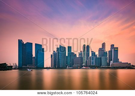 Singapore skyline at Marina Bay.