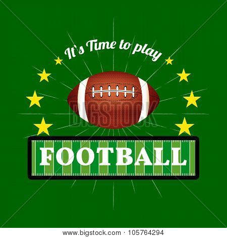 Illustration of Fantasy Football emblem and badges with American football ball. Vector EPS 10