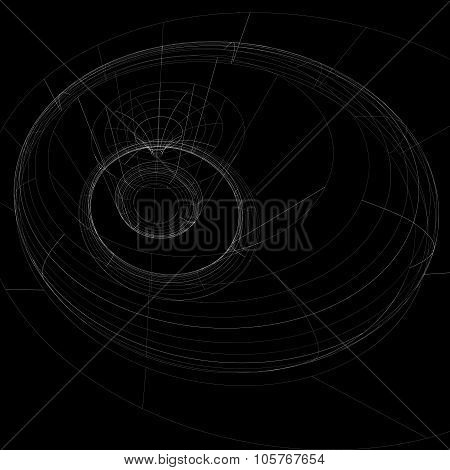 Geometric Dark Monochrome Lattice Engineering Backdrop, Contemporary Complex 3D Abstraction With Lin