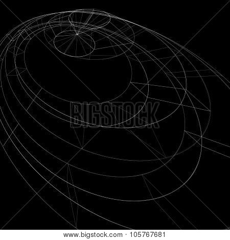 Geometric Dark Monochrome Lattice Engineering Backdrop, Contemporary Complex 3D Abstraction With Lin