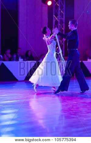 Minsk, Belarus - September 27, 2015: Artsem Kazyra And Anastasiya Veslova Perform Vip Show Case Danc