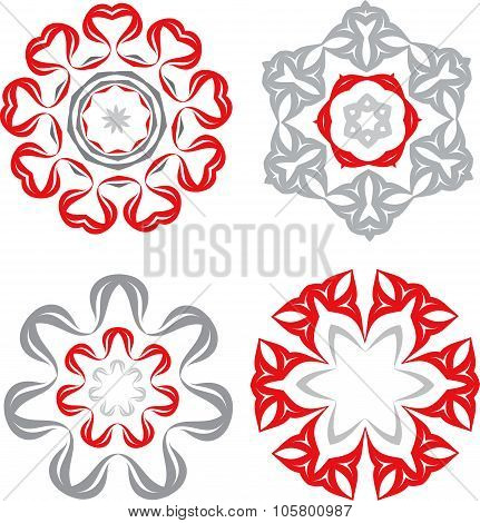 Duocolor abstract flower set