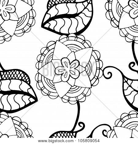 Monochrome Floral Pattern.
