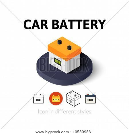 Car battery icon in different style