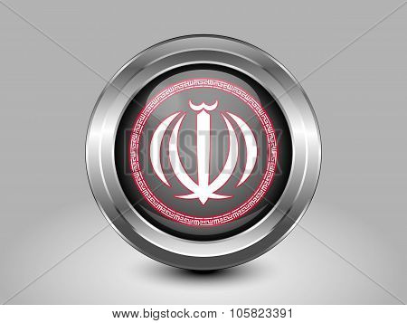 Iran Variant Emblems. Metal Round Icon