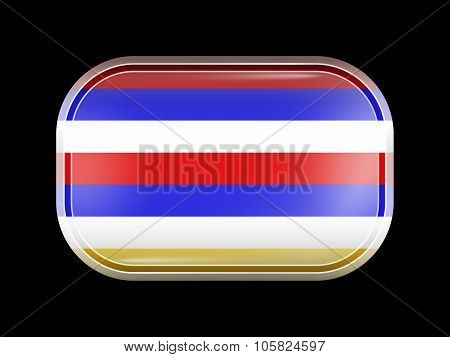 Imperial Variant Flag Of Iran. Rectangular Shape With Rounded Corners
