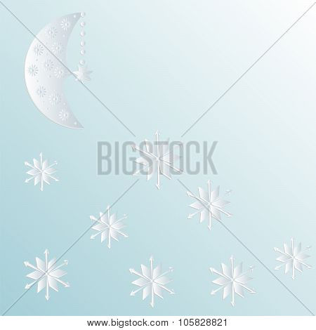 snowflake pattern on paper background 3d surround