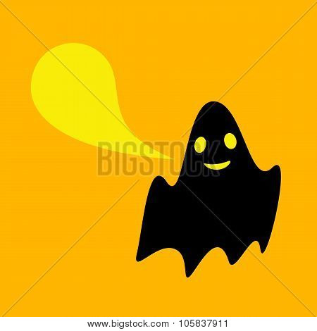 Funny Ghost With Speech Bubble