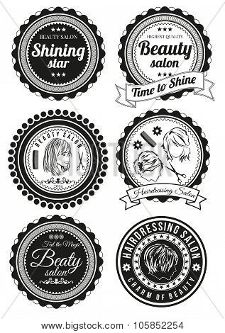 Set of badges for beauty and haidressing salons