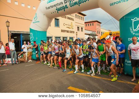 Corralejo - November 03: Runners Start The Race At Forth International Fuerteventura Half-marathon 0