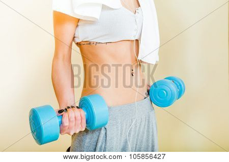 Barbells In Hands