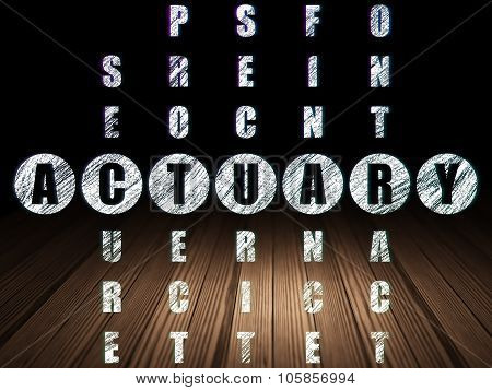 Insurance concept: Actuary in Crossword Puzzle