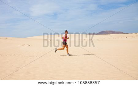 Corralejo - November 03: Participants Running In The Dunes At Fourth International Fuerteventura Hal