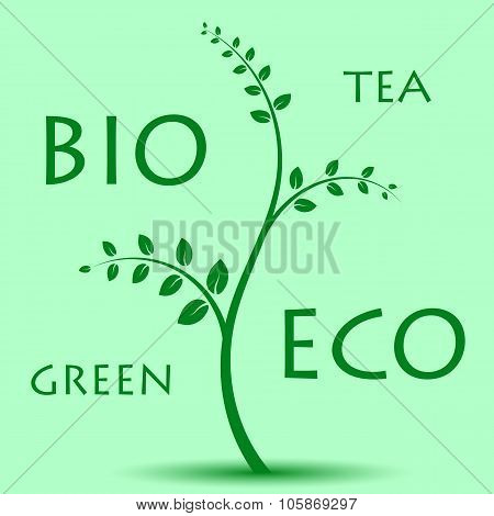Eco Tree On Light Green Background