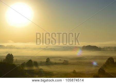 Summer misty morning