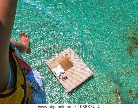 Woman parasailing