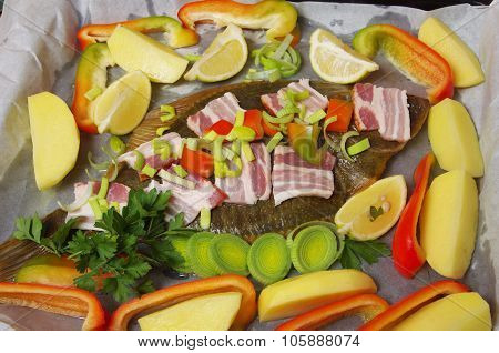 Raw  Fish Flounder