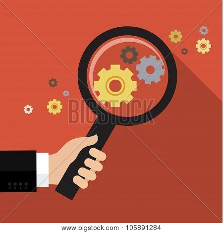 Magnifying optical glass with Gears
