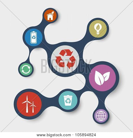 Ecology Infographic Templates With Connected Metaballs