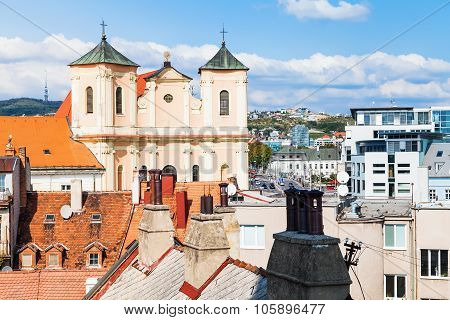 Houses And Trinitarian Church In Bratislava