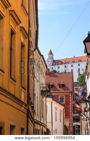 View Of Bratislava Castle From Bastova Street