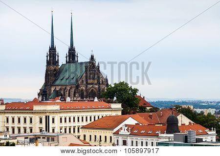 Brno Skyline With Cathedral Of St Peter And Paul