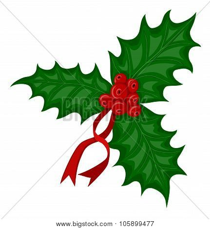 Holly Berries With Ribbon