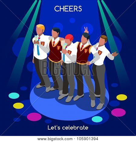 Team Party  People Isometric