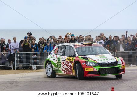 Salou, Spain. October 24: Car participating in the Rally of Spain, part of WRC 2015