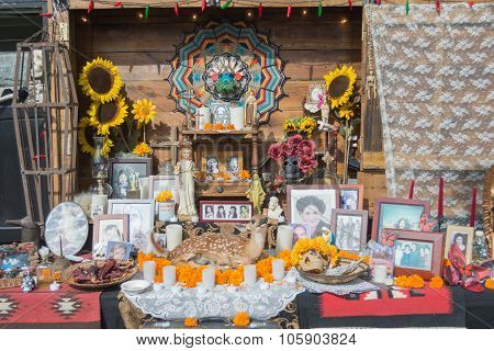 Traditional Mexican Altar Installation.
