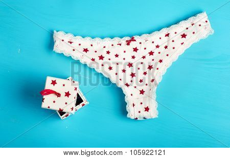 Womens Panties In A Red Stars Print