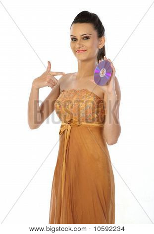 Teenager-Mädchen mit der CD