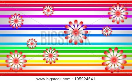 Abstract color background from the rainbow colors with beautiful flowers