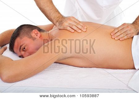 Homem receber massagem Torso