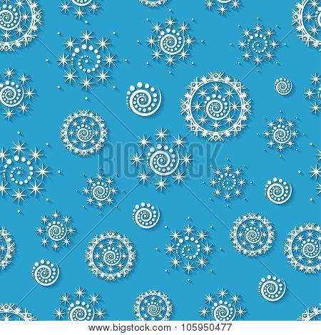 Seamless Pattern With Paper Snowflakes