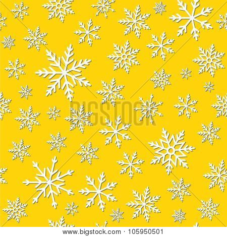 Seamless Pattern With Paper Snowflakes