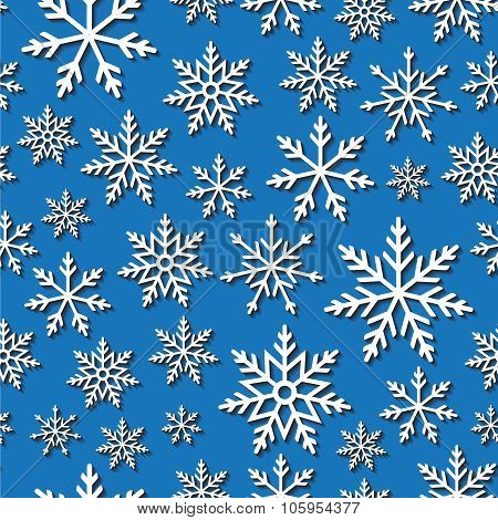 Seamless Pattern With Paper Snowflakes