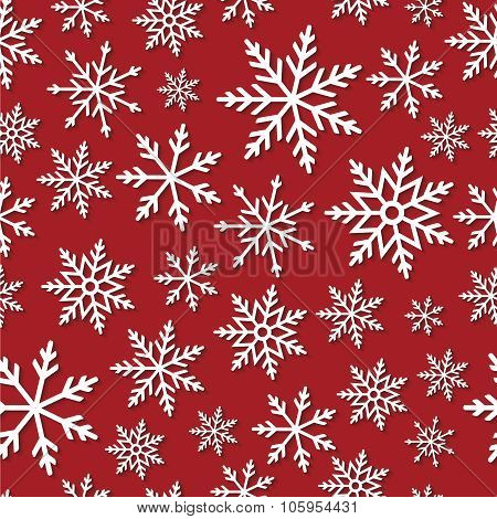 Seamless Pattern With Paper Snowflakes